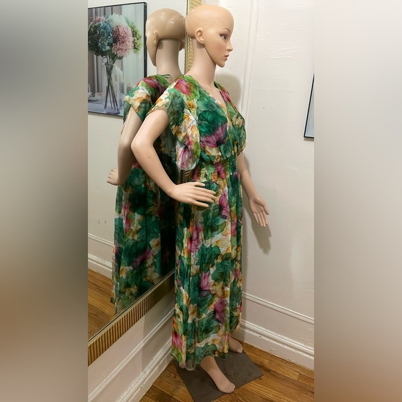 Le Ragazze Green Floral Dress made in Italy - Picture 6 of 10